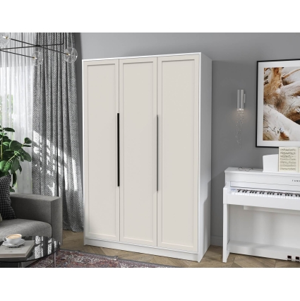 Шкаф распашной Тренд КТ-Ш3 (Белый платинум ЛДСП/ Кашемир ЛМДФ) Ш1360 В2128 Г547